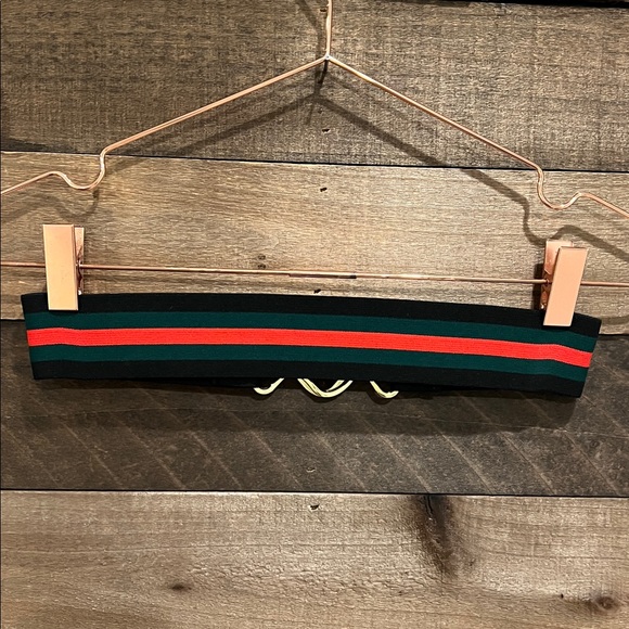 Cavalla Equestrian Stretch Belt in Heritage Stripe Gold Buckle Preppy Rider Belt - Picture 3 of 6